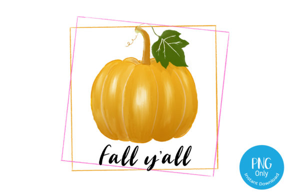 Fall Y’all - Pumpkin Watercolor: A Crafts-Inspired Design Asset for Seasonal Content Publishing