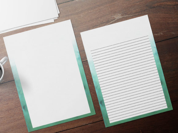 Green Watercolor Stationery Papers: A Print Templates Review for Brand Designers and Content Marketers