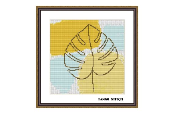 Monstera Leaf Watercolor Cross Stitch Pattern: A Fresh Touch for Local Branding