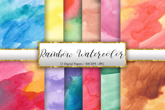 Rainbow Watercolor Texture Background for Branding and Visual Design Projects
