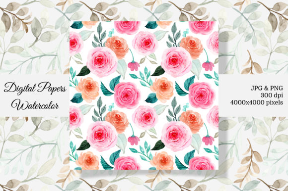 Seamless Pattern Floral Watercolor 11 for Etsy & Digital Sellers