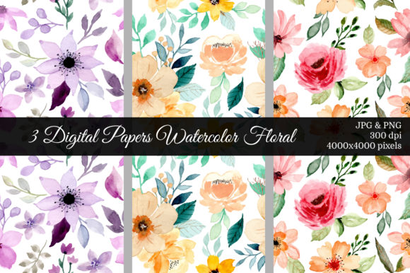 Seamless Pattern Floral Watercolor 23: A Soft, Versatile Choice for Branding and Print Projects