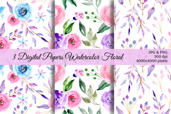 Seamless Pattern Floral Watercolor 24 for Branding & Marketing Projects
