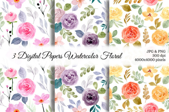 Seamless Pattern Floral Watercolor 37 for Blog & Editorial Design