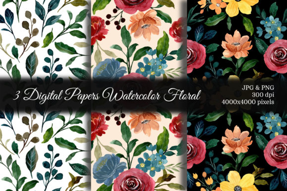 Seamless Pattern Floral Watercolor 57 for Crafters & Handmade Sellers