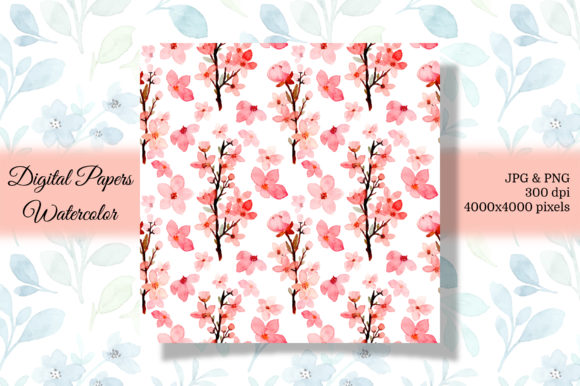 Seamless Pattern Floral Watercolor 60 for Crafters & Etsy Sellers