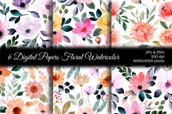 Seamless Pattern Floral Watercolor 74 for Etsy & Digital Sellers