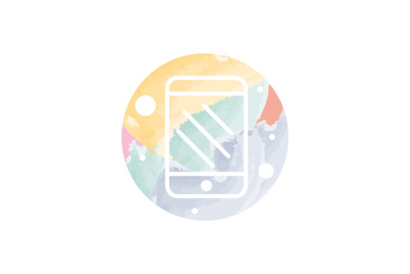 Social Media Icon Handphone Watercolor: A Fresh Touch for Modern Branding