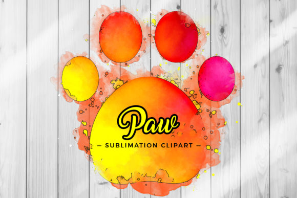 Soft, Playful, and Versatile: Sublimation Dog Paw Watercolor Cartoon for Local Branding