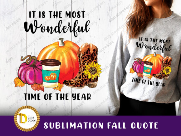 Sublimation Fall Quote Watercolor PNG for Crafts & Branding