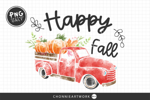 Sublimation Fall Truck Watercolor: A Seasonal Print Template for Cozy Branding