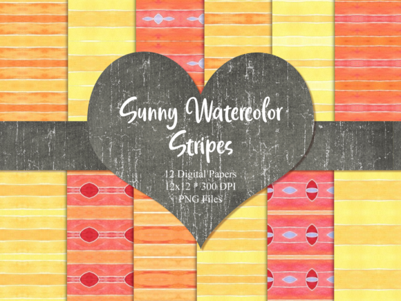 Sunny Watercolor Stripes: A Fresh Pattern for Lively Branding and Design Projects