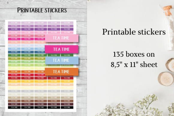 Tea Time Watercolor Sticker: A Soft, Elegant Print Template for Handmade Businesses