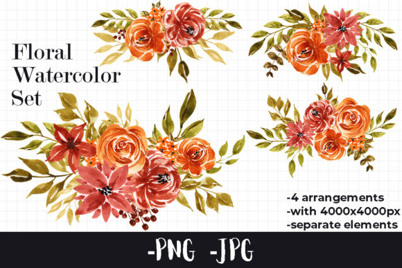 Watercolor Autumn Floral Bouquet 2 for Crafts Branding & Local Business Design