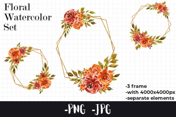 Watercolor Autumnal Floral Frame 3 for Crafts and Handmade Business Design