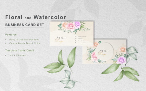 Watercolor Business Cards Set Template Review