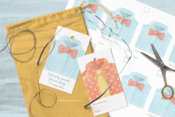 Watercolor Father's Day Tags & Print Templates