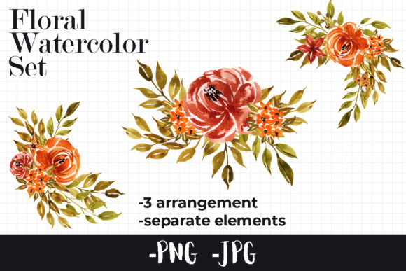 Watercolor Floral Autumn Bouquet for Crafts & Digital Product Sellers