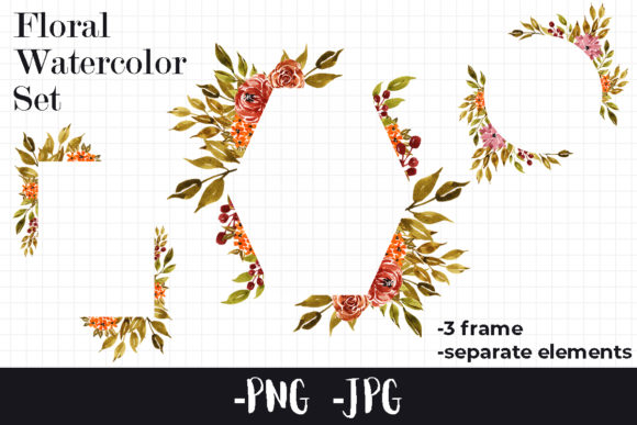 Watercolor Floral Autumn Frame Bouquet: A Crafts-Inspired Design Asset for Warm, Inviting Brand Visuals