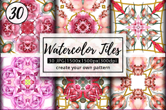 Watercolor Floral Pattern Tiles: A Fresh Design Asset for Branding and Marketing