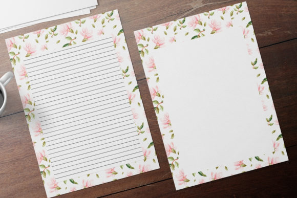 Watercolor Magnolia Stationery Set: A Print Templates Review for Digital Sellers
