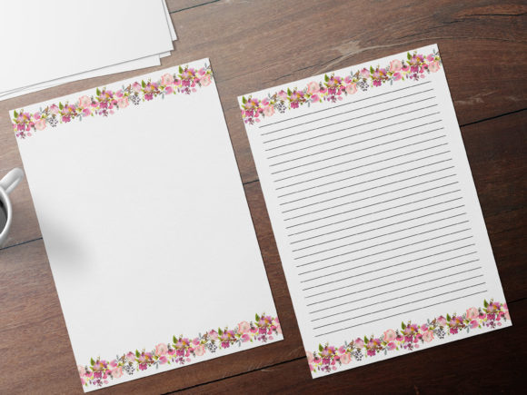 Watercolor Roses Border Elevates Print Templates with Soft Elegance